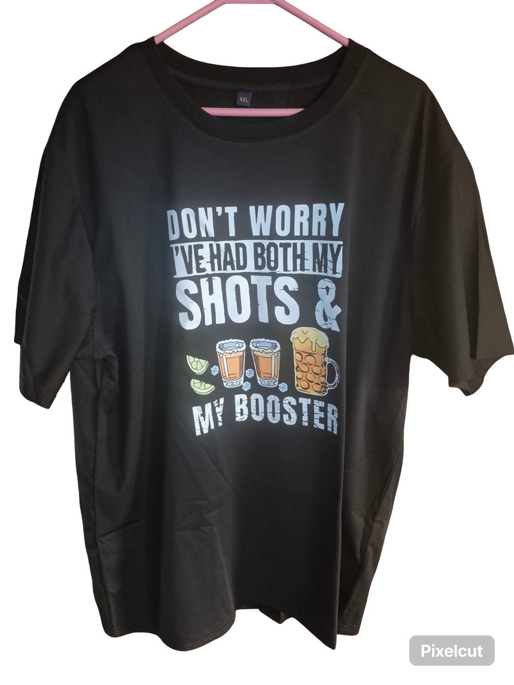 Men's Black Graphic Tee - "Don't Worry I've Had Both My Shots"